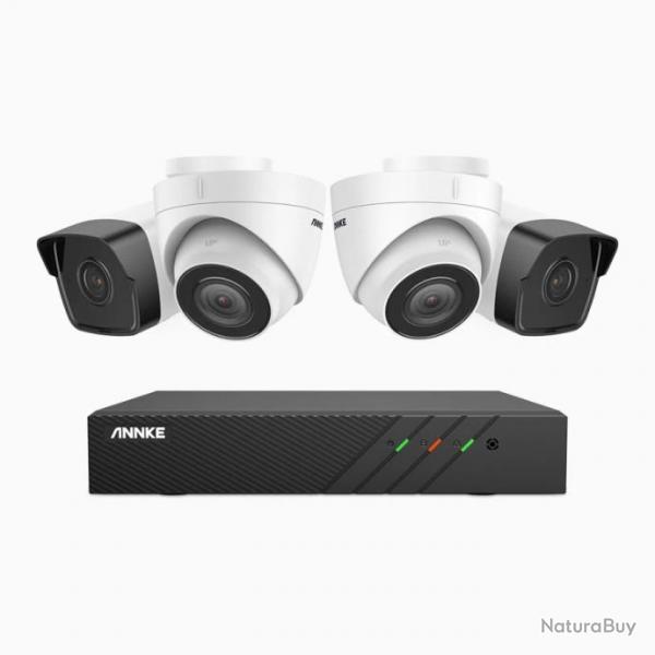 Kit de 4 camras de surveillance PoE 3k avec stockage 1To