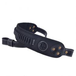 Sangle en cuir pour 20 pièces 17HMR, .22LR, .22MAG  NOIR SANS ATTACHE