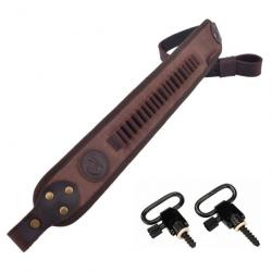 Sangle en cuir pour 20 pièces 17HMR, .22LR, .22MAG  CAFE 2 ATTACHES - LIVRAISON GRATUITE !!