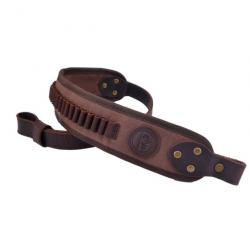 Sangle en cuir pour 20 pièces 17HMR, .22LR, .22MAG  CAFE SANS ATTACHE - LIVRAISON GRATUITE !!