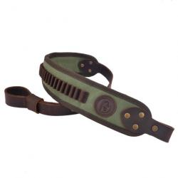 Sangle en cuir pour 20 pièces 17HMR, .22LR, .22MAG  VERT SANS ATTACHE - LIVRAISON GRATUITE !!