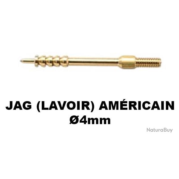 LAVOIR AMERICAIN JAG DE NETTOYAGE PETIT CALIBRE 4mm - 22LR - 17HMR - CARABINES A PLOMB...