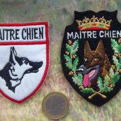 lot 2 écussons collection maître-chien insignes tissu militaire sécurité cynophile