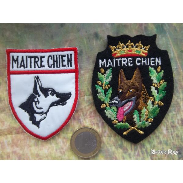 lot 2 cussons collection matre-chien insignes tissu militaire scurit cynophile