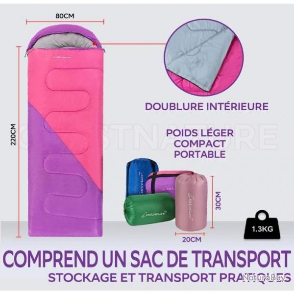 sac de couchage clostnature rose / violet   1 euros sans prix de rserves ! (11)