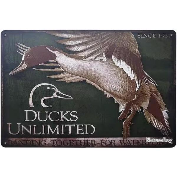 Plaque dcorative mtal Ducks Unlimited pilet