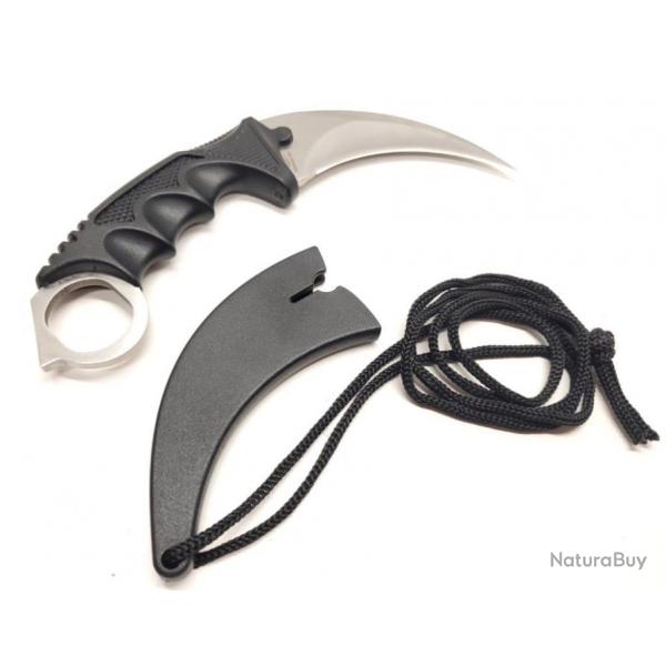 Couteau Griffe S-TEC Karambit Lame Acier Inox Manche ABS Etui Plastique STT222002SL