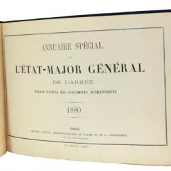 Militaria. Annuaire spécial de l'état-major général de l'armée, 1880 ( rare)