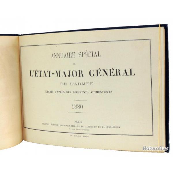 Militaria. Annuaire spcial de l'tat-major gnral de l'arme, 1880 ( rare)