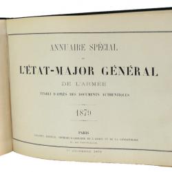 Militaria. Annuaire spécial de l'état-major général de l'armée, 1879 ( rare)