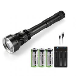 Lampe torche LED XHP70.2 avec batteries et chargeur - Lumière blanche - LIVRAISON GRATUITE