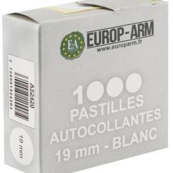 PASTILLES AUTOCOLLANTES BLANCHES 19mm x1000