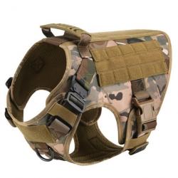 Harnais tactique camouflage pour chien - LIVRAISON GRATUITE