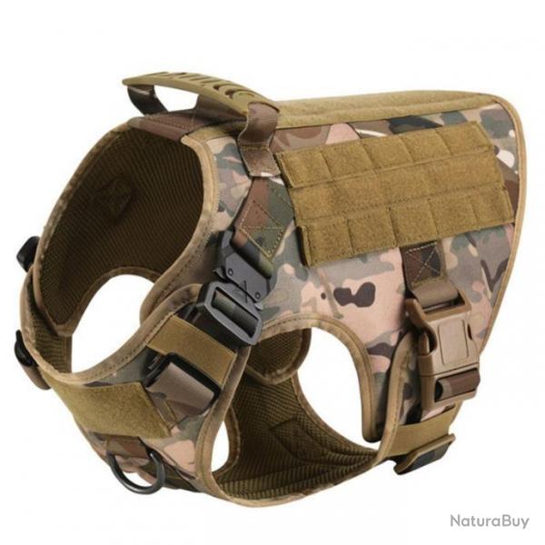 Harnais tactique camouflage pour chien - LIVRAISON GRATUITE