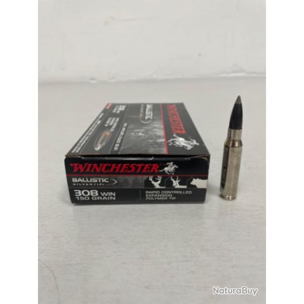 !! NEUF !! MUNITIONS WINCHESTER BALLISTIC SILVERTIP CALIBRE 308WIN 150GRAINS