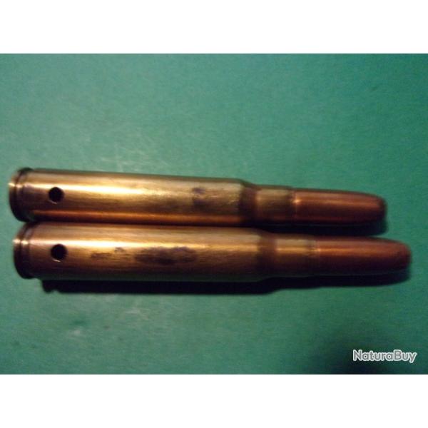 2 Munitions de chasse en 8x57 ( *PS* 8x57 ) tui laiton, balle plomb chemise tte creuse neutralis