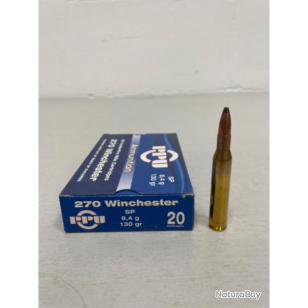 !! NEUF !! MUNITIONS PPU PARTIZAN CALIBRE 270WIN 130GRAINS