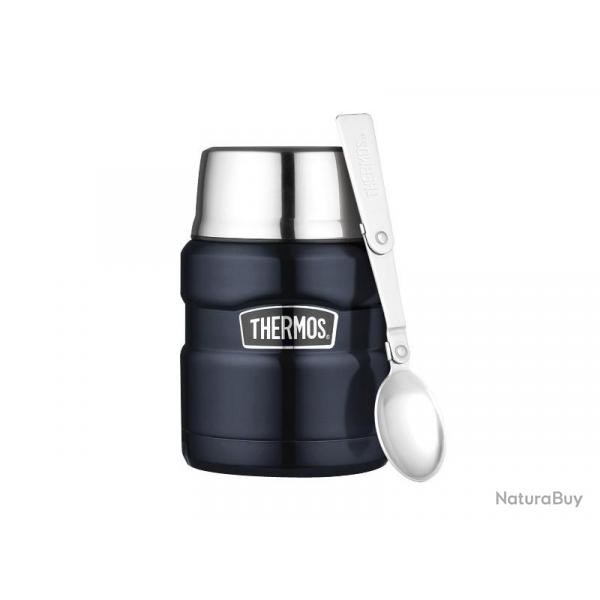 BEL1762 PORTE ALIMENTS THERMOS "KING" 0.47L INOX BLEU NEUF