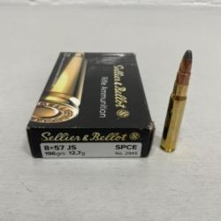 !! NEUF !! MUNITIONS SELLIER & BELLOT SPCE CALIBRE 8x57JS 196 GRAINS