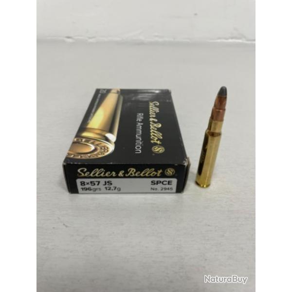 !! NEUF !! MUNITIONS SELLIER & BELLOT SPCE CALIBRE 8x57JS 196 GRAINS