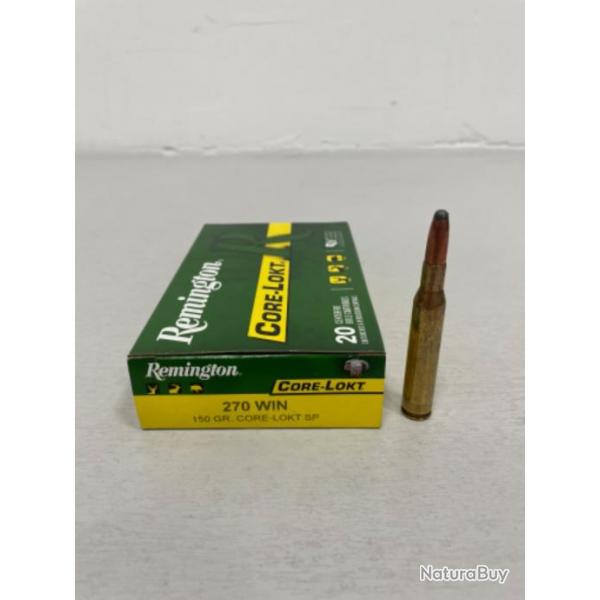 !! NEUF !! MUNITIONS REMINGTON CORE-LOKT CALIBRE 270WIN 150GRAINS