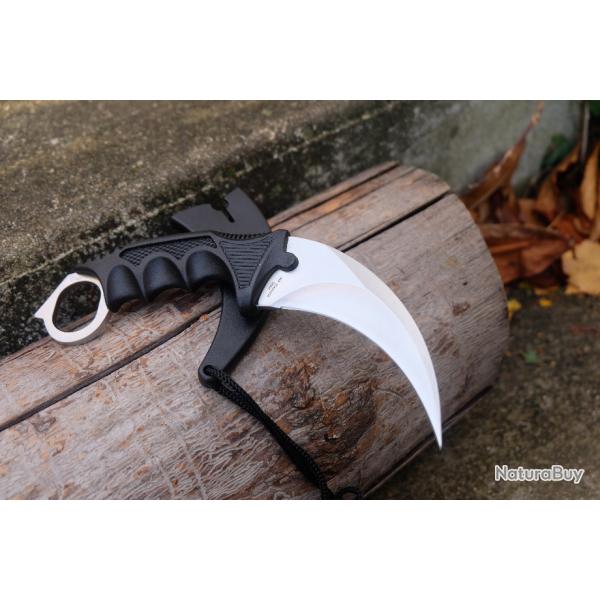 Couteau Griffe S-TEC Karambit Lame Acier Inox Manche ABS Etui Plastique