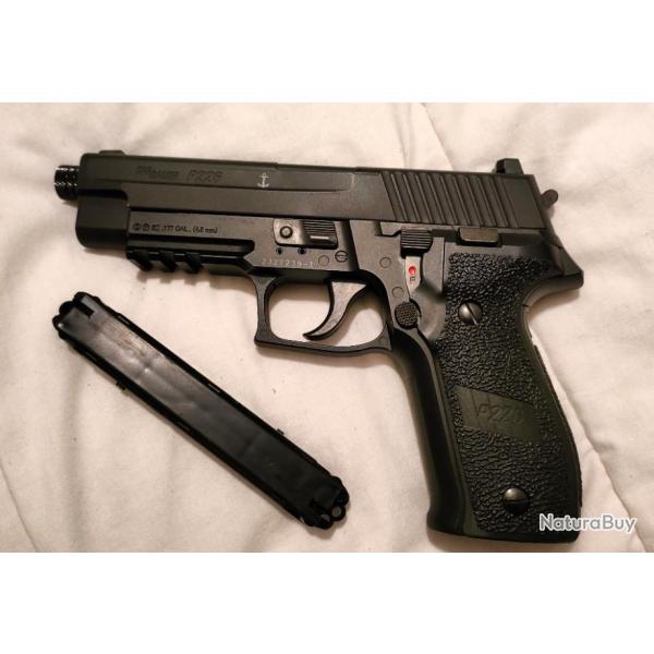 Pistolet Sig Sauer P226 Blowback 4.5 mm diabolo et BBs