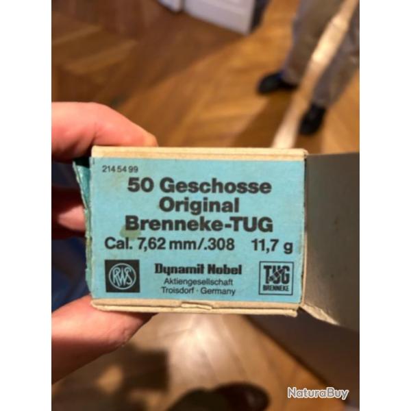 Ogives RWS Brenneke TUG 7,62mm/.308 11,7grammes
