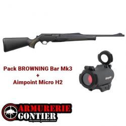 Pack Carabine BROWNING Bar Mk3 Composite Black avec point rouge Aimpoint micro H2 9,3X62