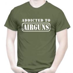 TEE SHIRT  ADDICTED TO AIRGUNS - Carabine plombs Pistolet air comprimé Snowpeak Artemis Gamo Stoeger