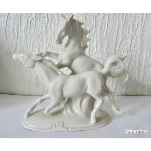 figurine defenthal chevaux porcelaine