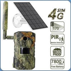 Caméra Chasse 14MP 4G PIR Solaire Imperméable Vision Nocturne 30m Détection 20m Notice Française