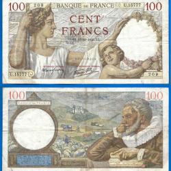 France 100 Francs 1940 Sully Grand Billet Franc Frs Frc Frcs