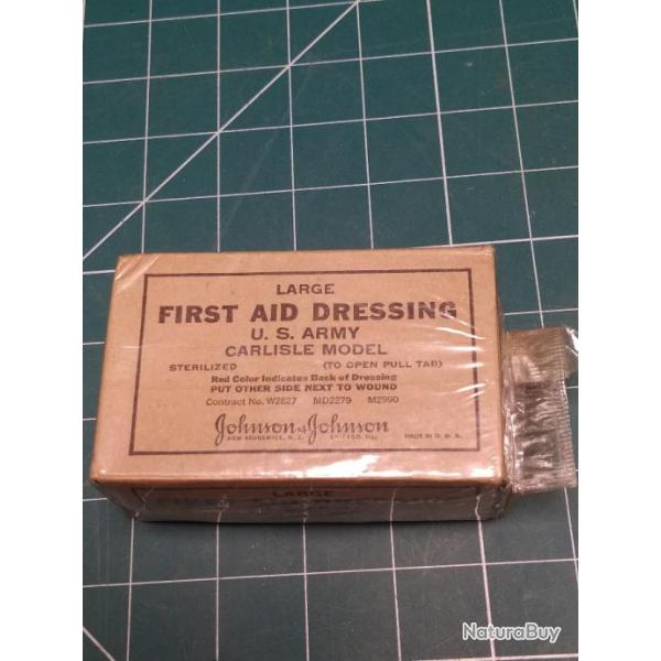 PANSEMENT LARGE FIRST AID DRESSING US ARMY WW2.39/45