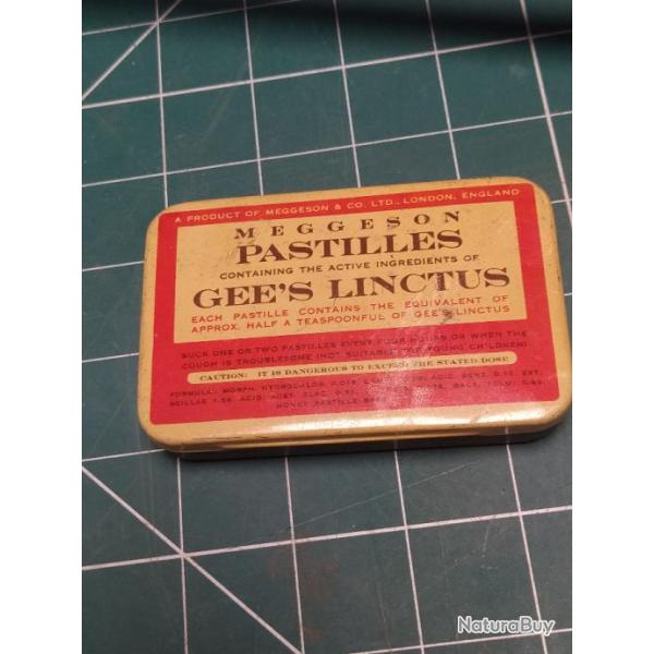 PASTILLES GEEN'S LINCTUS LONDON WW2.39/45, BOITE VIDE