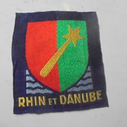 Insigne Tissus RHIN et DANUBE 1ére Armée Française WW2