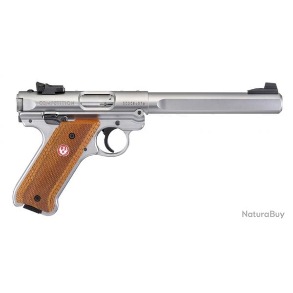 Pistolet RUGER MARK IV Inox Comptition 6.88" calibre 22 Lr