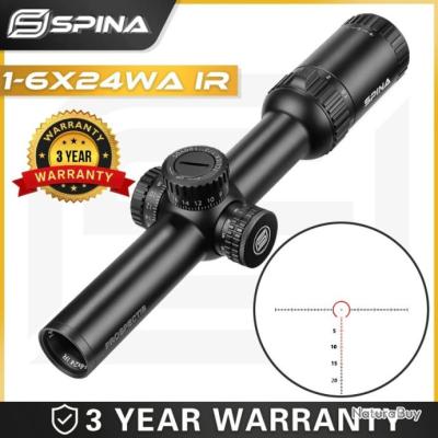 Paike Lunette De Visée 6-24x50,Optique Illuminée Rouge Et Ve