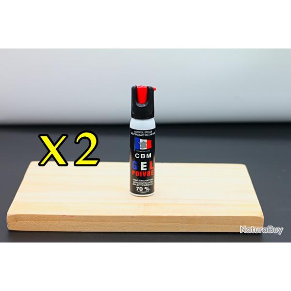 PACK DUO - Bombe Lacrymogne - Spray de dfense - GEL OC RED PEPPER 25ml - CBM