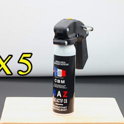 PACK X5 - Bombe Lacrymogène - Spray de défense - 100ml GAZ CS - CBM