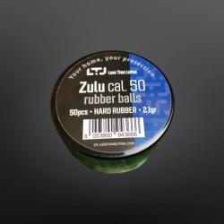 Billes caoutchouc LTL ZULU - Calibre 50 - Caoutchouc dur - 2,1 g - Boite de 50