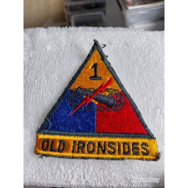 Patch arme us 1ST ARMORED DIVISION +TAB OLD IRONSIDE ORIGINAL