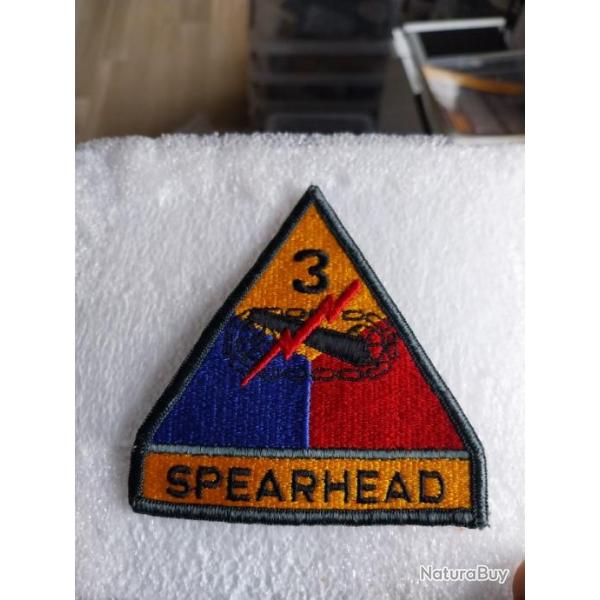 Patch arme us 3rd ARMORED DIVISION +TAB SPEARHEAD ORIGINAL 1