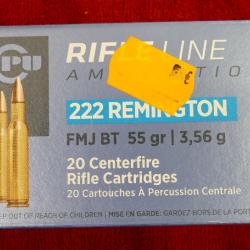 Cartouches Partizan Cal. .222 Remington 55-Grs FMJ