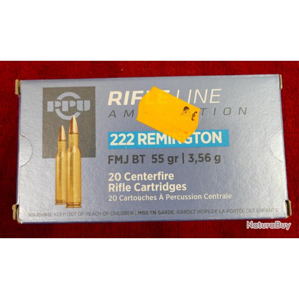 Cartouches Partizan Cal. .222 Remington 55-Grs FMJ