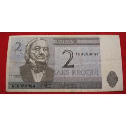 ESTONIE billet de 2 KROONIS  1992 TTB