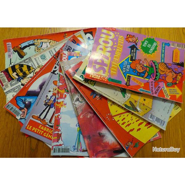 TRES BEAU LOT DE 9 SPIROU DE 1994 A 1995 EN 9 VOLUMES DE 48 PAGES CHACUN - LES NUMEROS SONT EN TTB