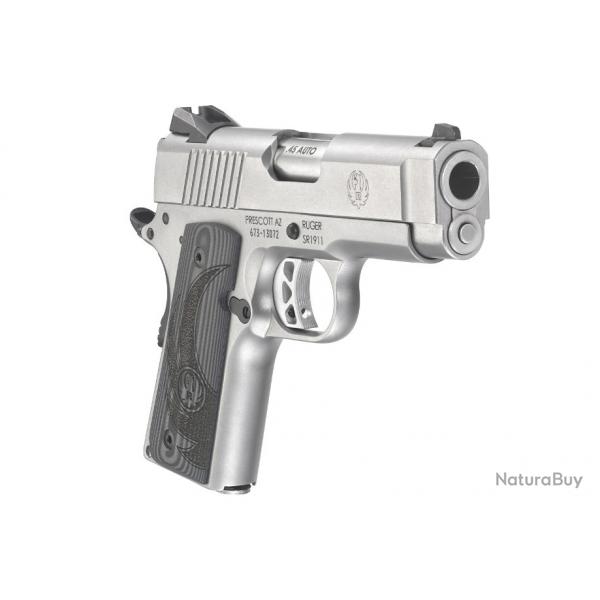 BLACK FRIDAY - NEUF - RUGER - PISTOLET - CAT B - 45ACP - SR1911 - AUTO OFF. - INOX - 3.6" - 34202716