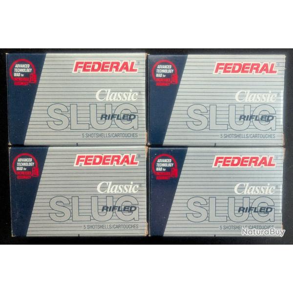 20 (4x5) cartouches calibre 12/76 (12 MAGNUM) - FEDERAL  "CLASSIC" #F131RS