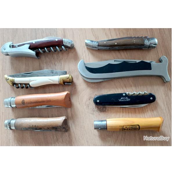 Lot de 8 Couteaux collections Laguiole Opinel Rostfrei Stainless Rostfrei